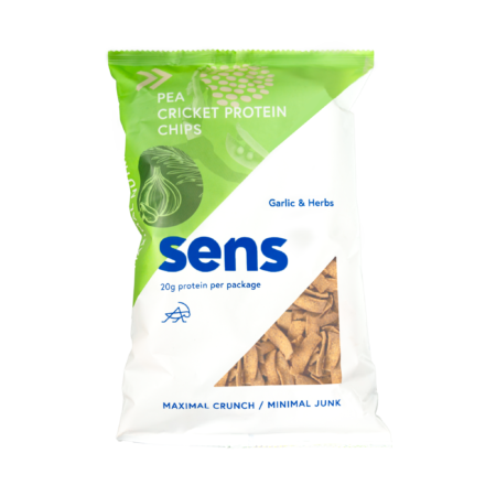 Chips protéinées de pois et de grillon - Goût Ail et fines herbes