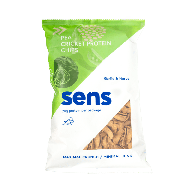 Chips protéinées de pois et de grillon - Goût Ail et fines herbes