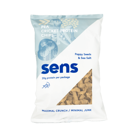 Chips protéinées de pois et de grillon - Goût graine de pavot et sel de mer