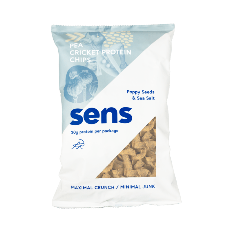Chips protéinées de pois et de grillon - Goût graine de pavot et sel de mer