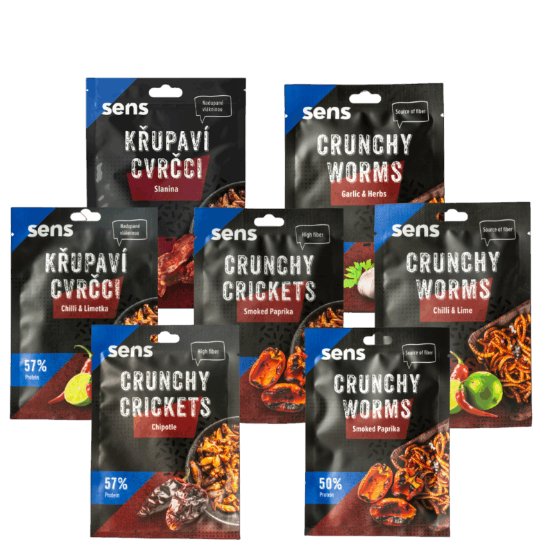 Pack "Découverte Insecte" - 7 sachets de criquets et vers rôtis - Format 16g