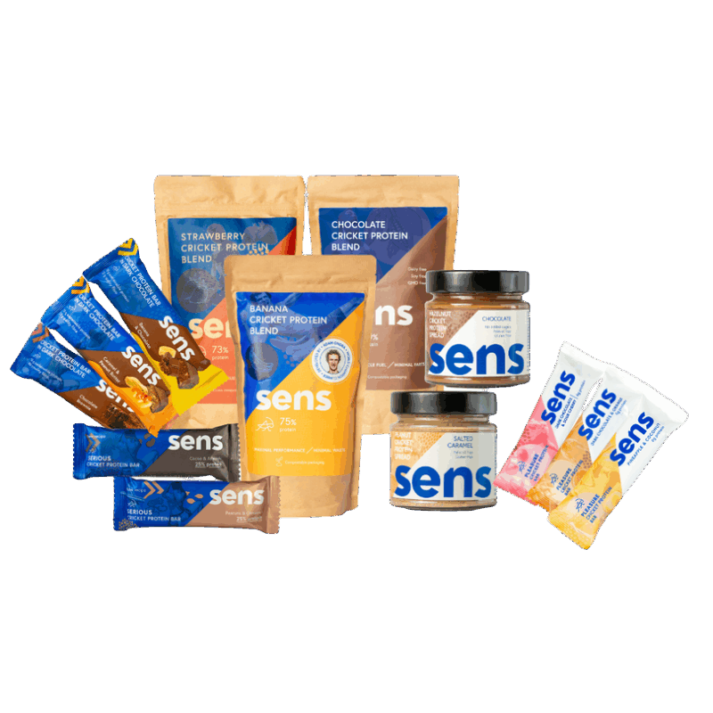 Pack "Kriket Power" - 1 semaine de produits pour sportif : Barres protéinées - Poudre pour shaker - Pâte à tartiner